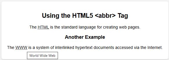 abbr tag in html5
