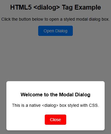 dialog tag in html5