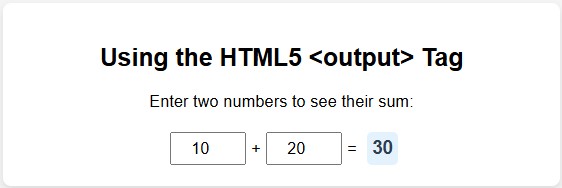 output tag in html5