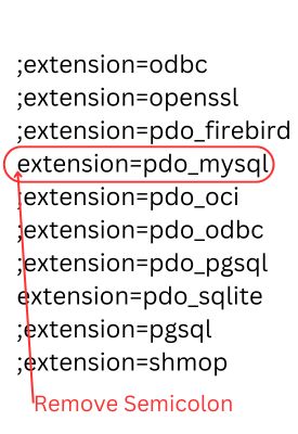Enable MySQL PDO extension 