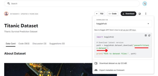 Creating new token to download kaggle.json file