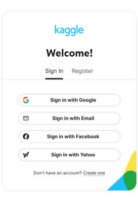 Sign in to Kaggle account 