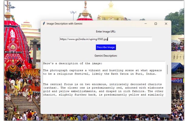 Reading from Image by using Gemini API from Tkinter GUI