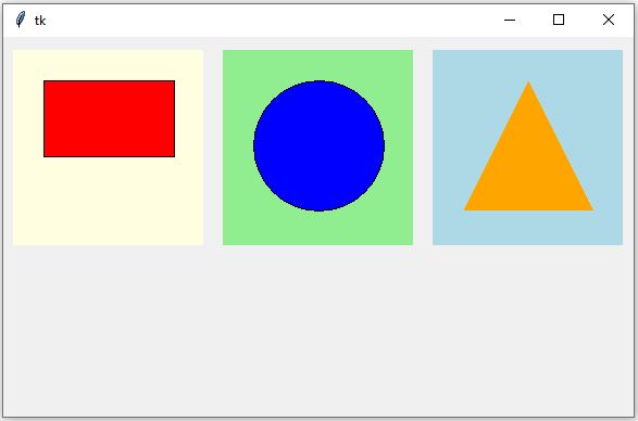Placing Multiple canvas shapes using  Grid layout 