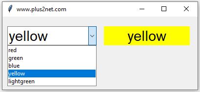 Updating Label based on user selection of Color from Combobbox