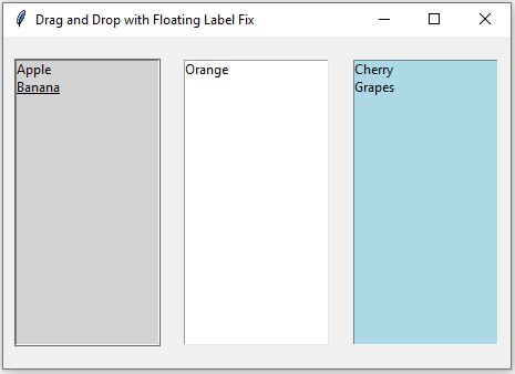 Drag and Drop in Tkinter GUI