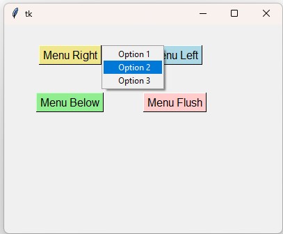 MenuButton opening in different directions 