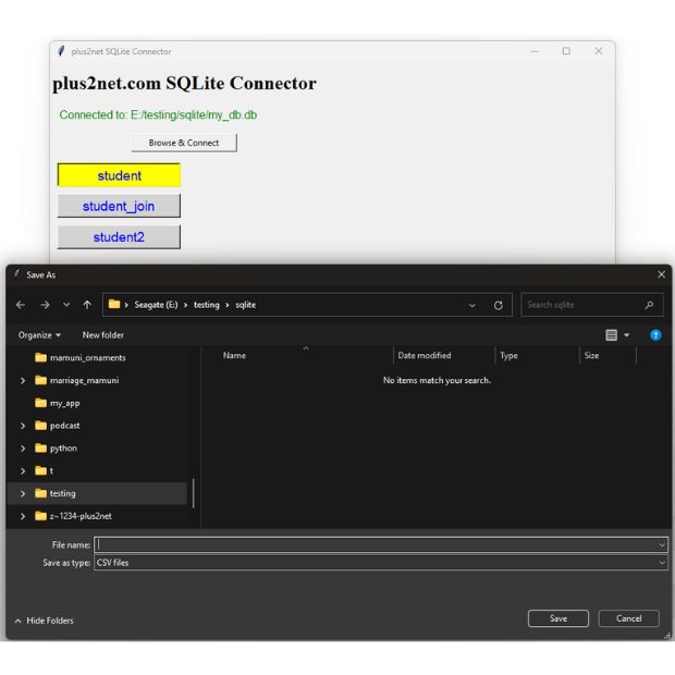 Saving SQLite database table in CSV file