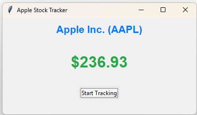 Displaying Apple stock price : real time data