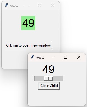 Scale data showing in Parent window