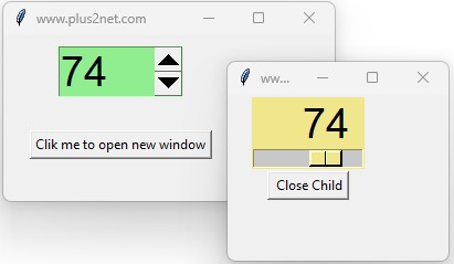 Schronizing Spinbox and Scale in child and Parent window
