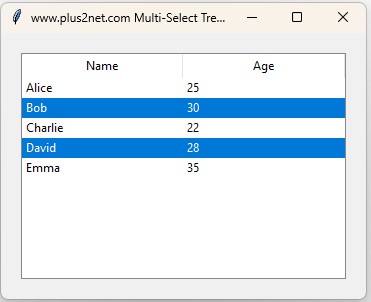 Multi-Row Selection in Tkinter Treeview