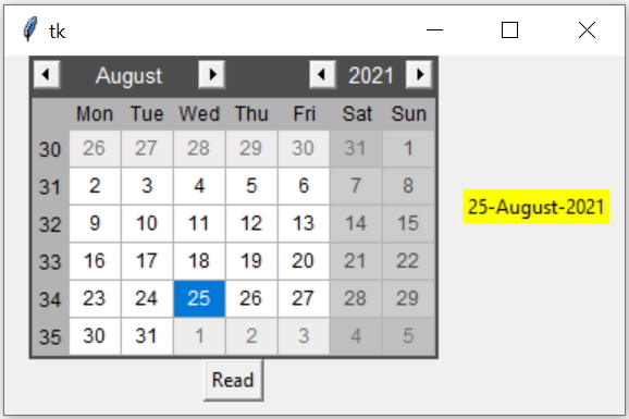 tkcalendar date format