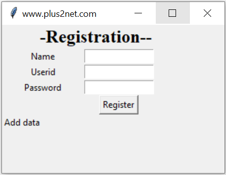 Login registration main Window