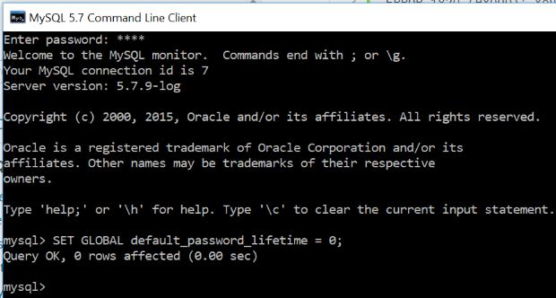 changing default password life time